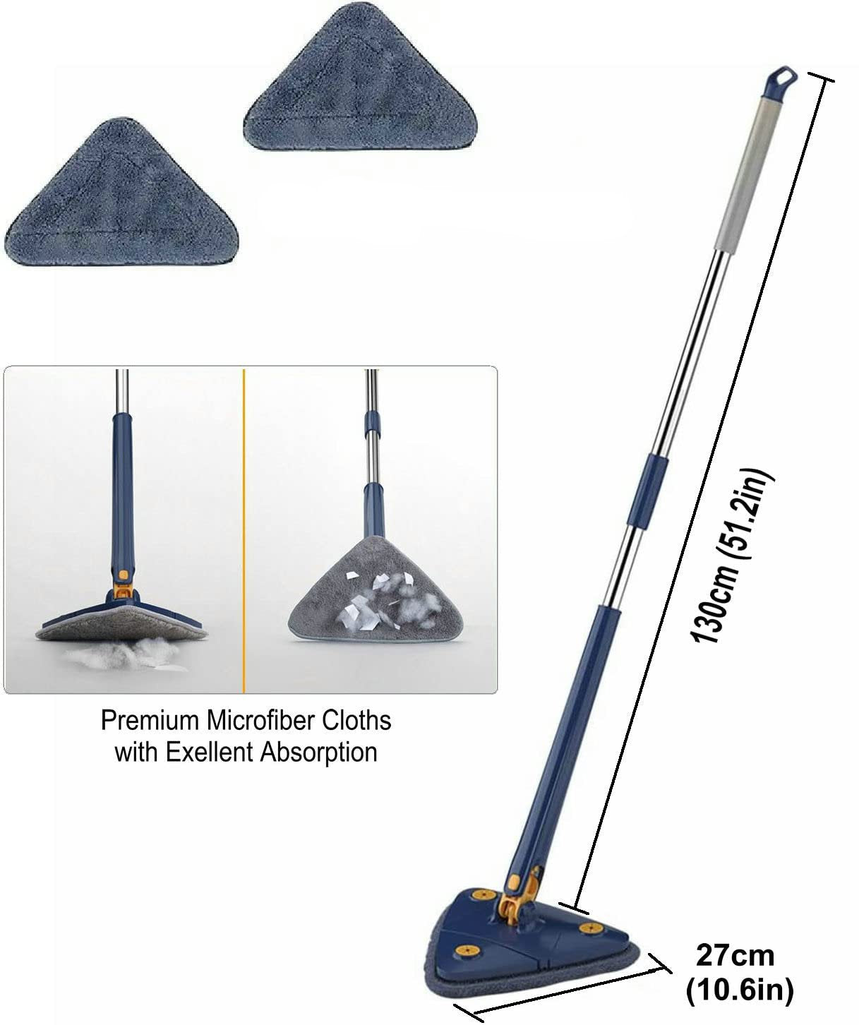 360° Rotating Triangle Mop – Reach Every Corner with Ease