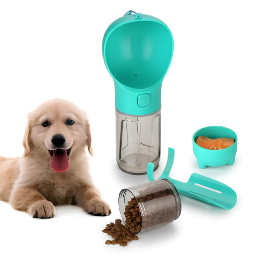 3-in-1 Portable Dog Water Bottle – Hydration, Snacks, and Clean-Up On the Go
