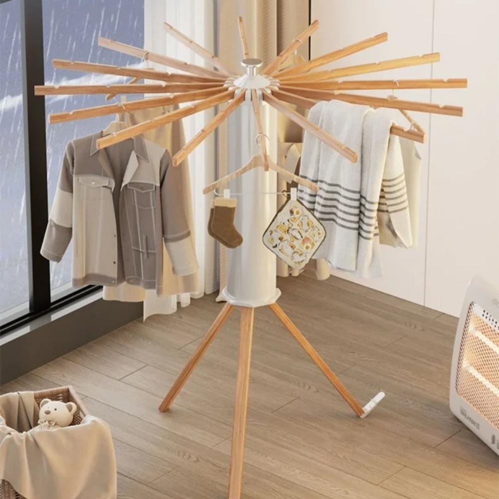 Foldable Wooden Clothes Drying Rack-Wevllo