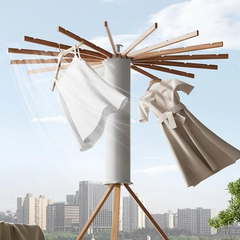 Foldable Wooden Clothes Drying Rack-Wevllo