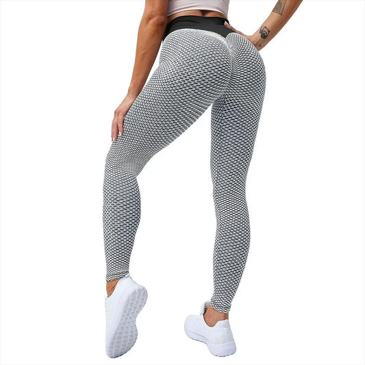 High-Waisted Honeycomb Print Leggings – Elevate Your Workout Style
