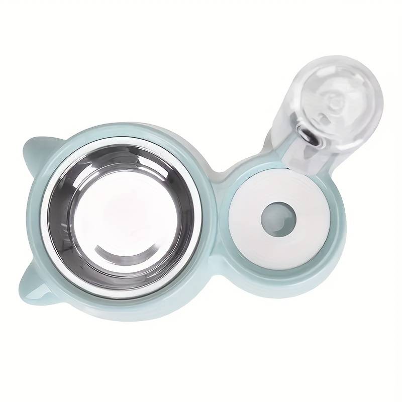 Automatic Pet Water and Food Dispenser – Stainless Steel Bowl with Fountain