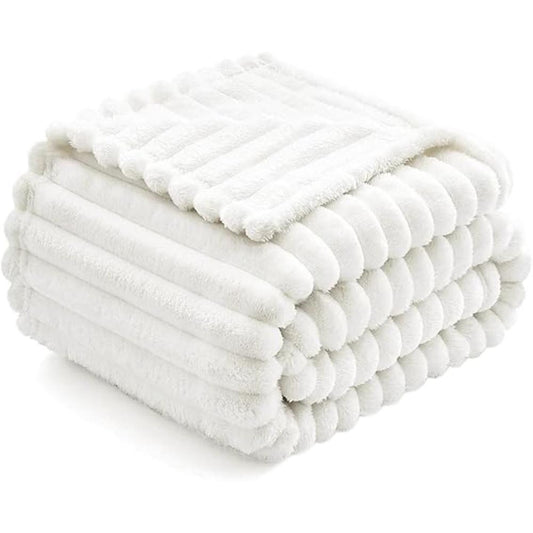 Plush Striped Fleece Blanket-Wevllo