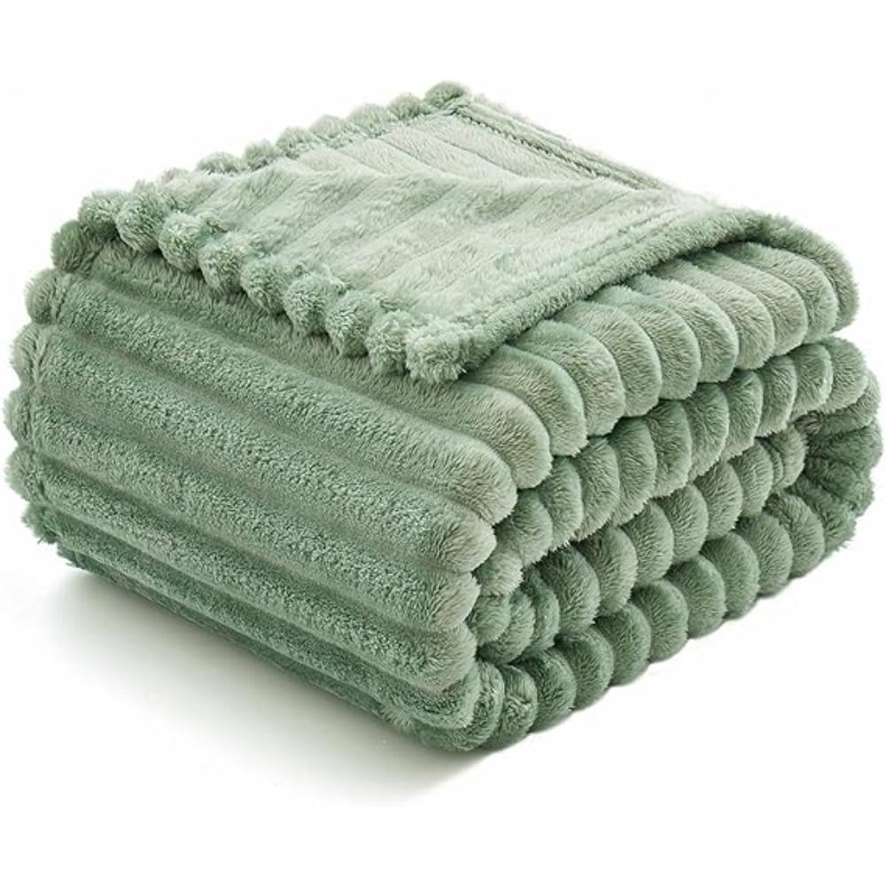 Plush Striped Fleece Blanket-Wevllo
